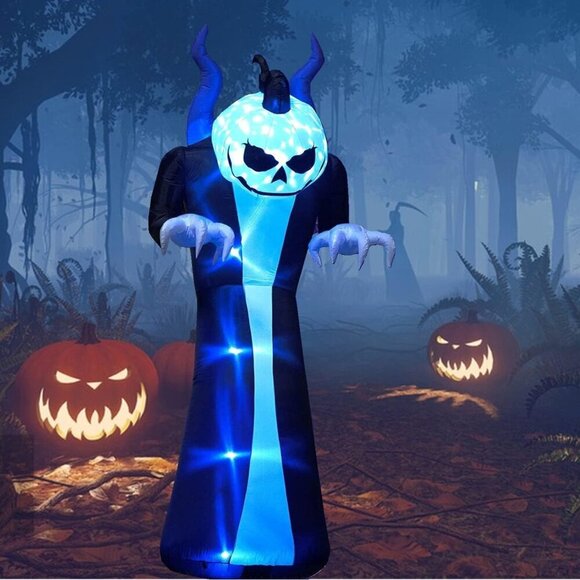 Other - 10FT Giant Halloween Inflatable Pumpkin Decoration LED Lights, Stakes & Sandbag